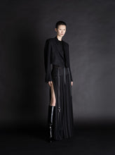 Load image into Gallery viewer, CROPPED JACKET WITH GARTERS BLACK