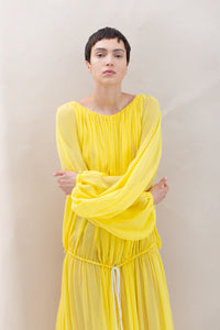 Yellow Drawstring Dress
